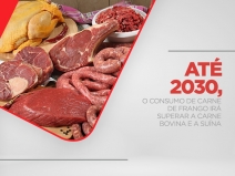 Até 2030, o consumo de carne de frango irá superar a carne bovina e a suína